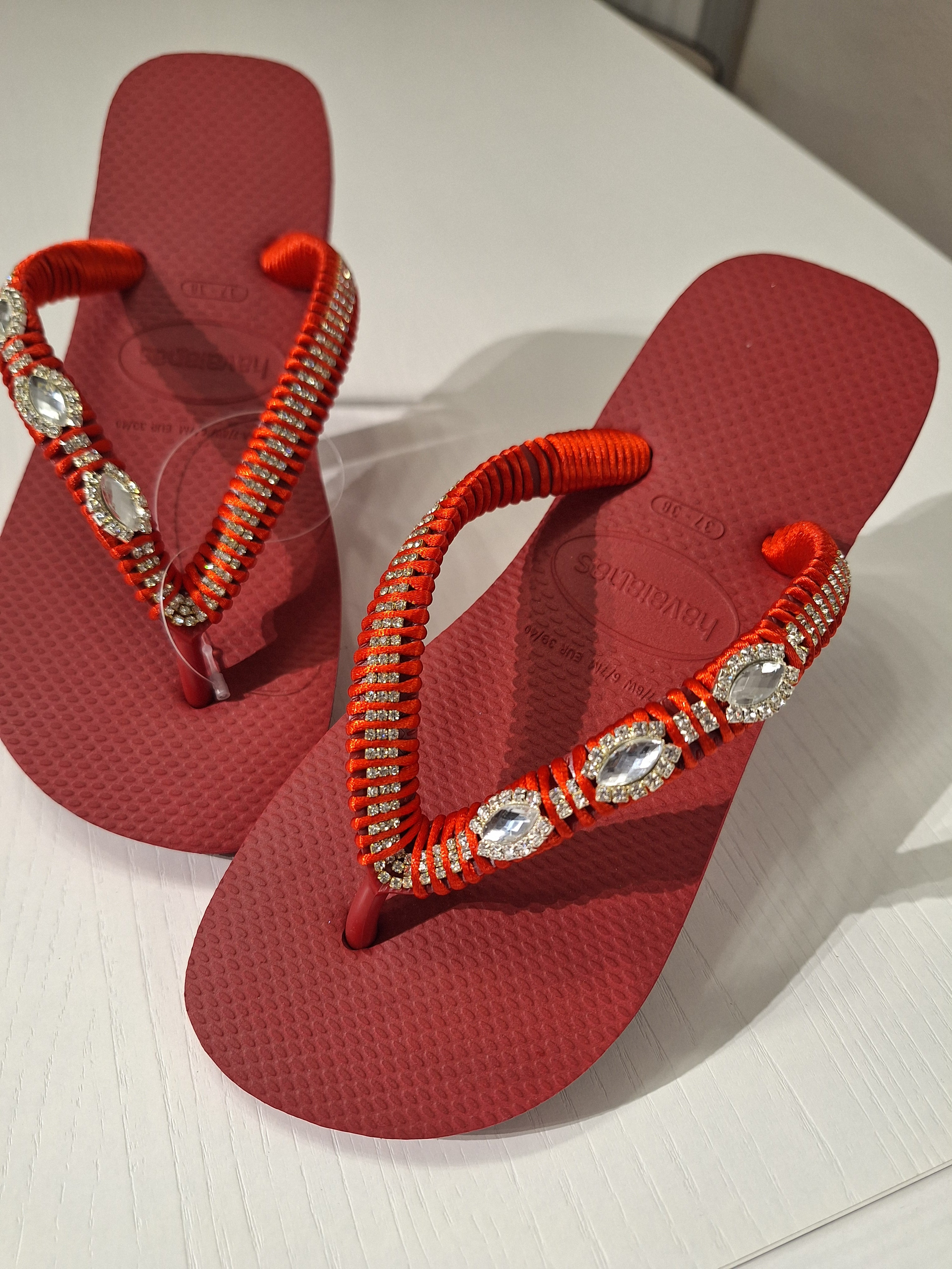 Chanclas Strass y Cinta de Cristales Navette
