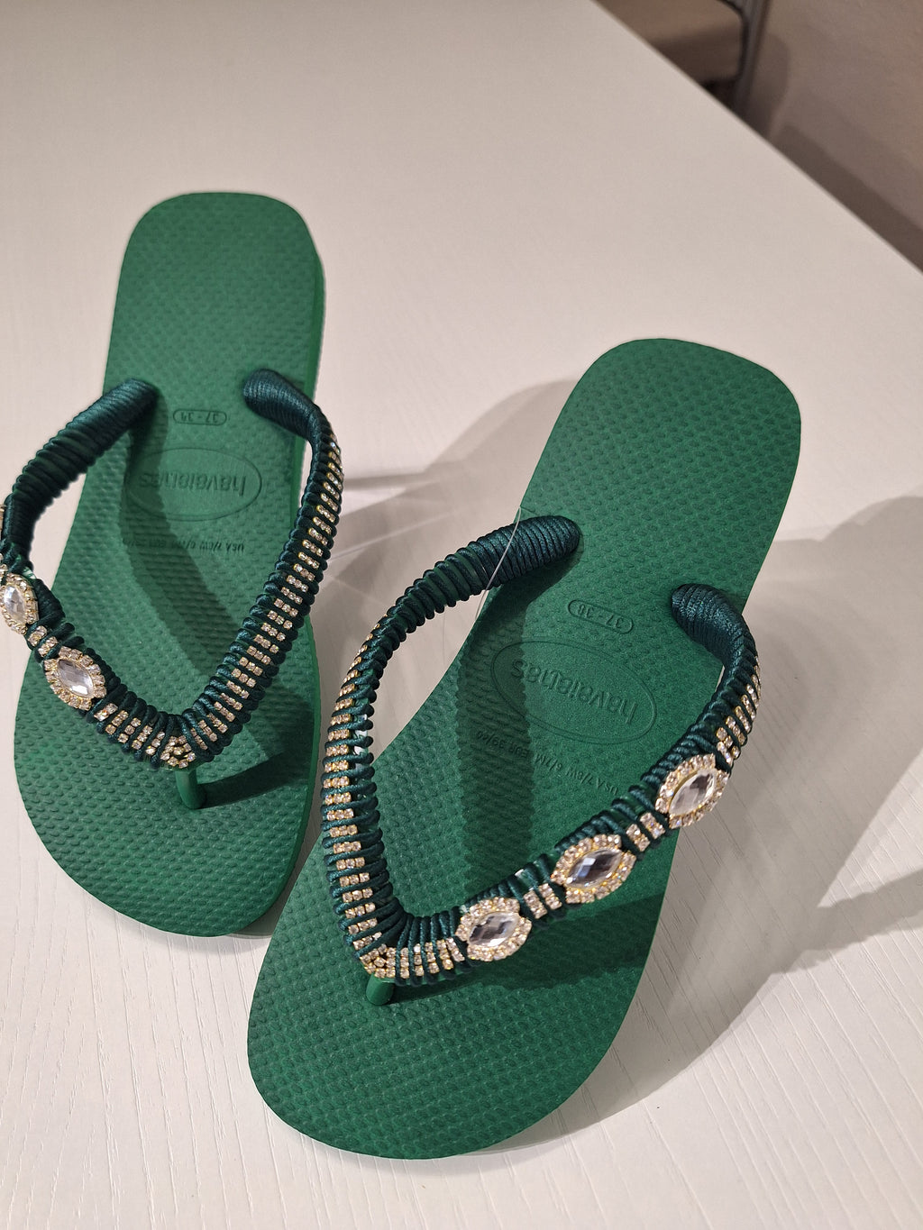 Chanclas Strass y Cinta de Cristales Navette