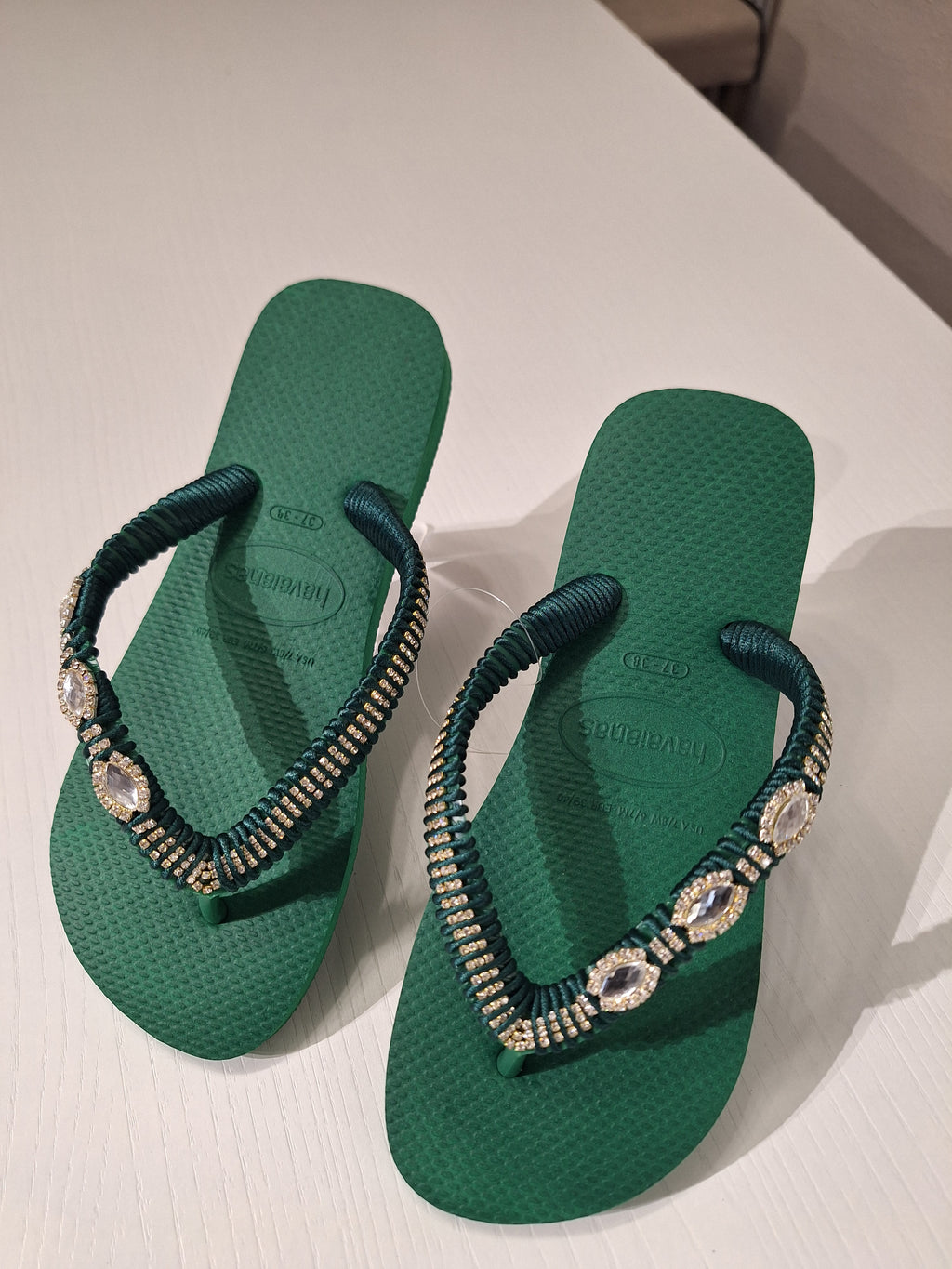 Chanclas Strass y Cinta de Cristales Navette