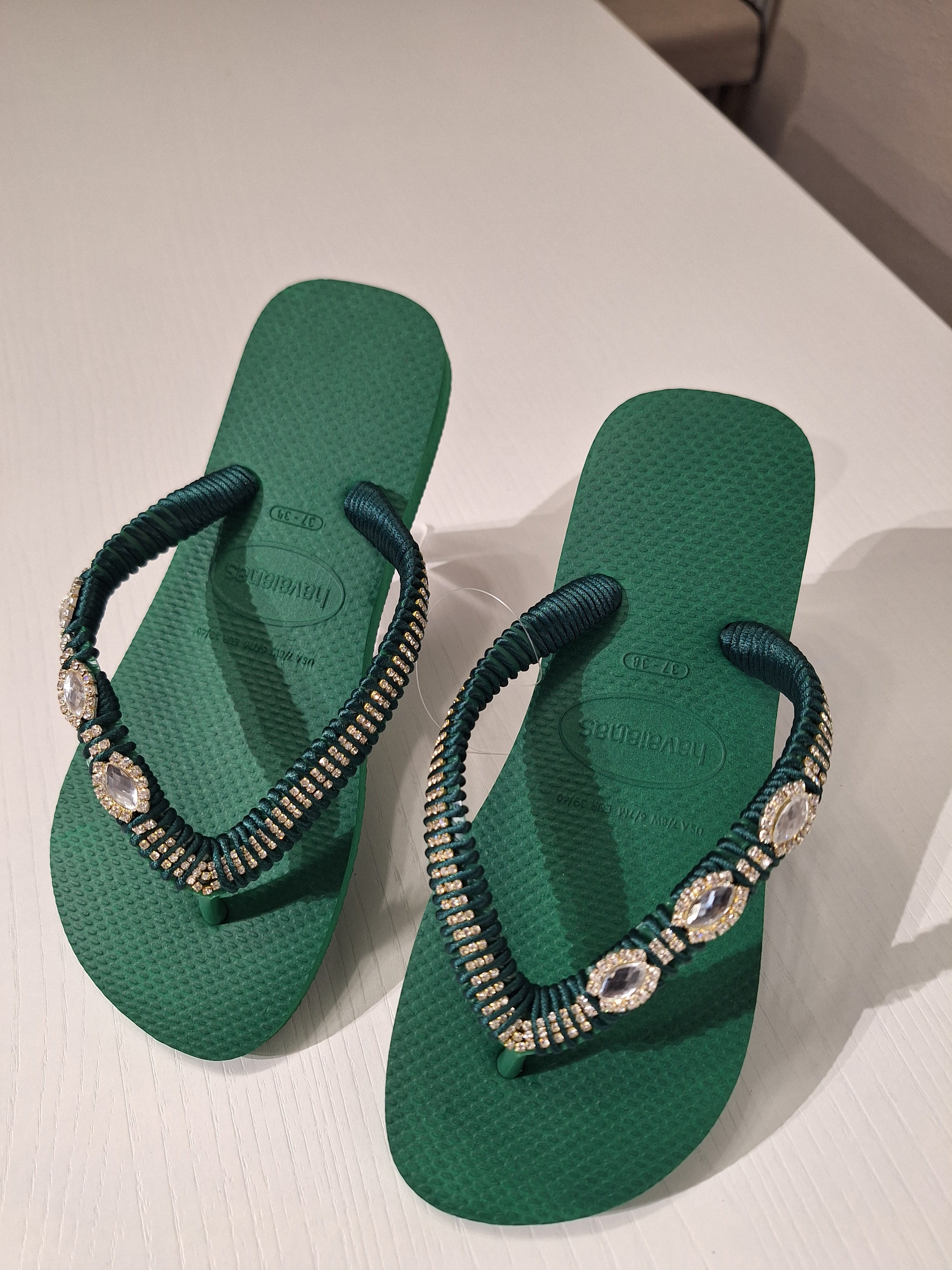 Chanclas Strass y Cinta de Cristales Navette