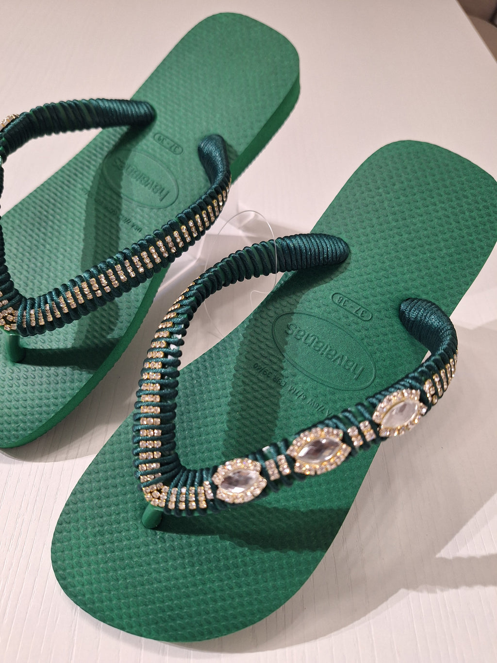 Chanclas Strass y Cinta de Cristales Navette