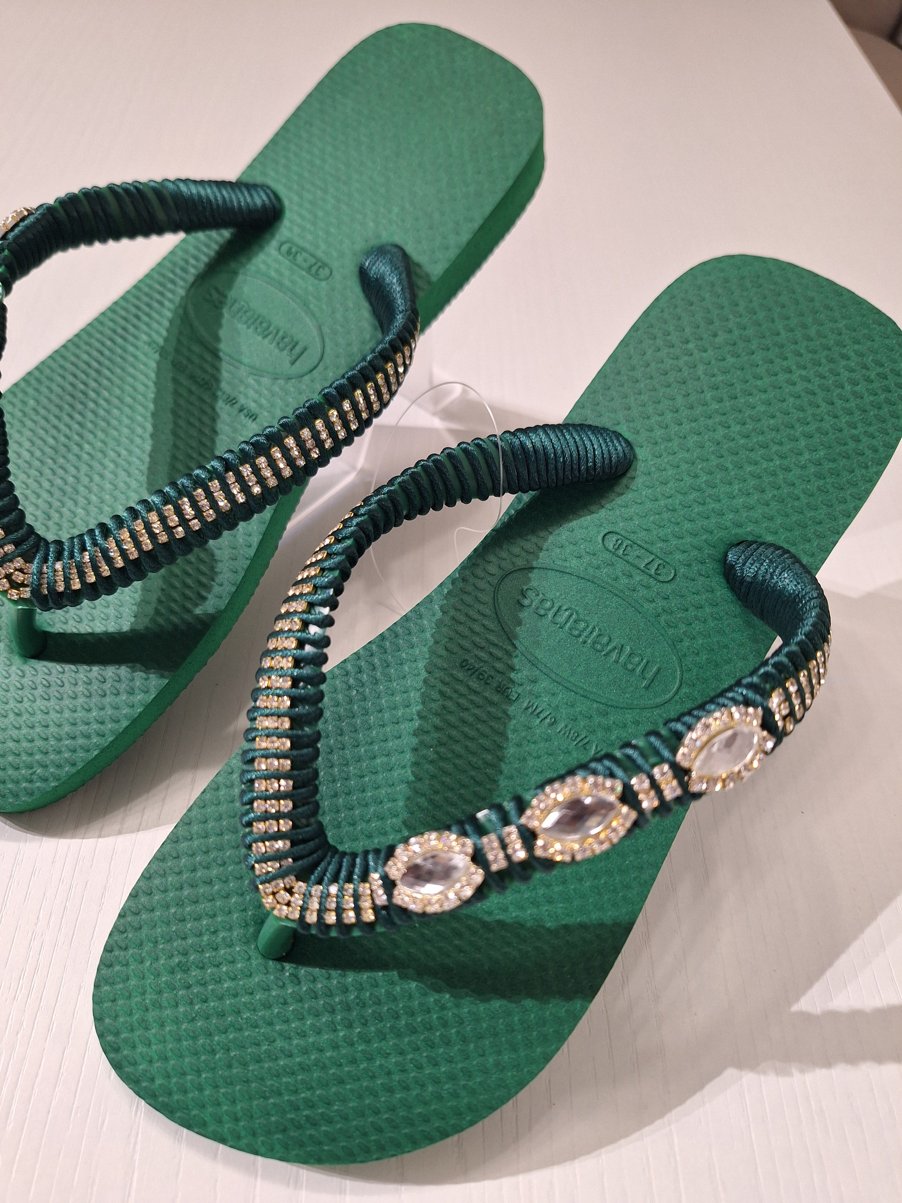 Chanclas Strass y Cinta de Cristales Navette