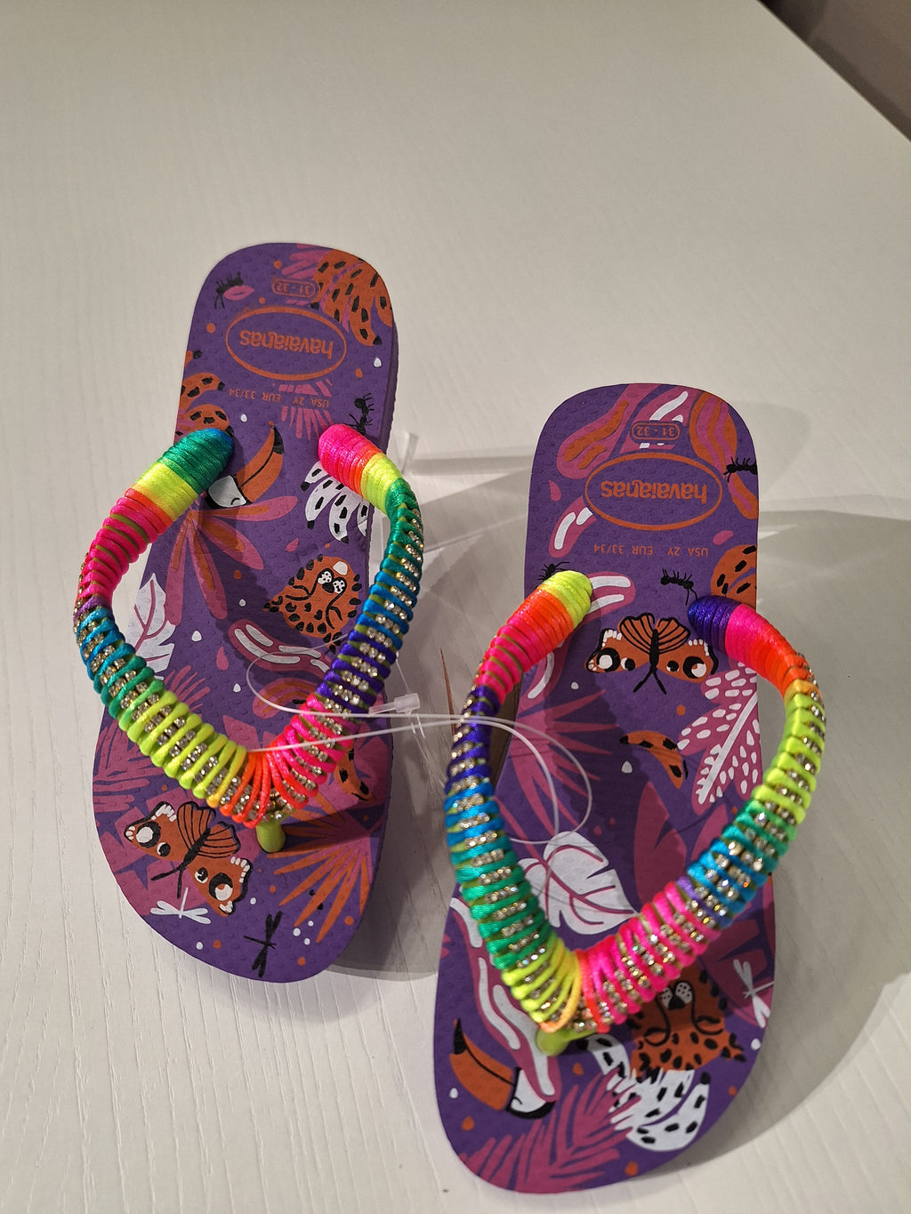 Chanclas infantiles Strass Dark Purple/Lemon