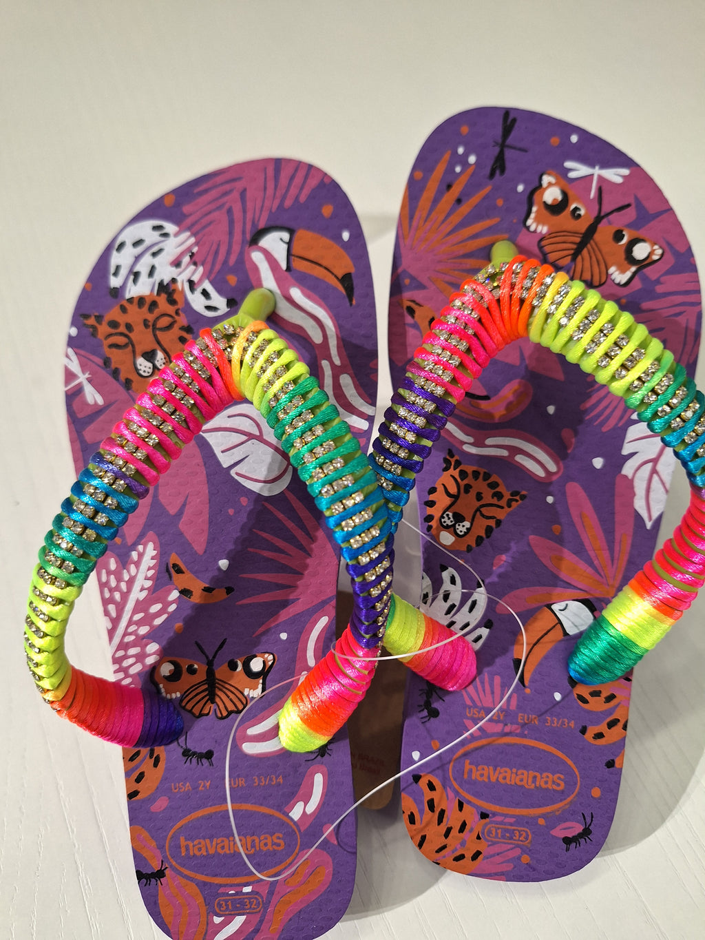 Chanclas infantiles Strass Dark Purple/Lemon