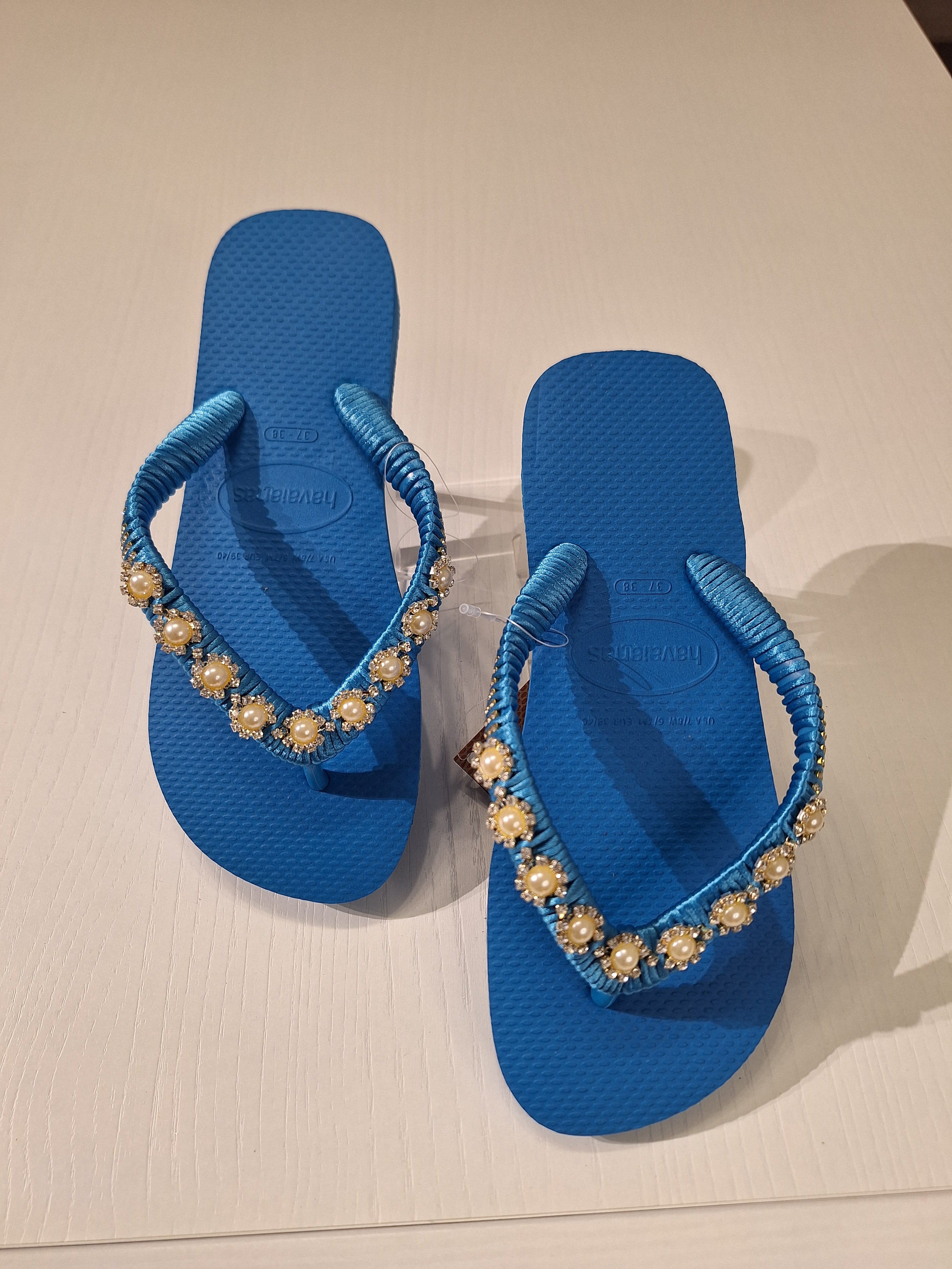 Chanclas Strass y Cinta de Perlas