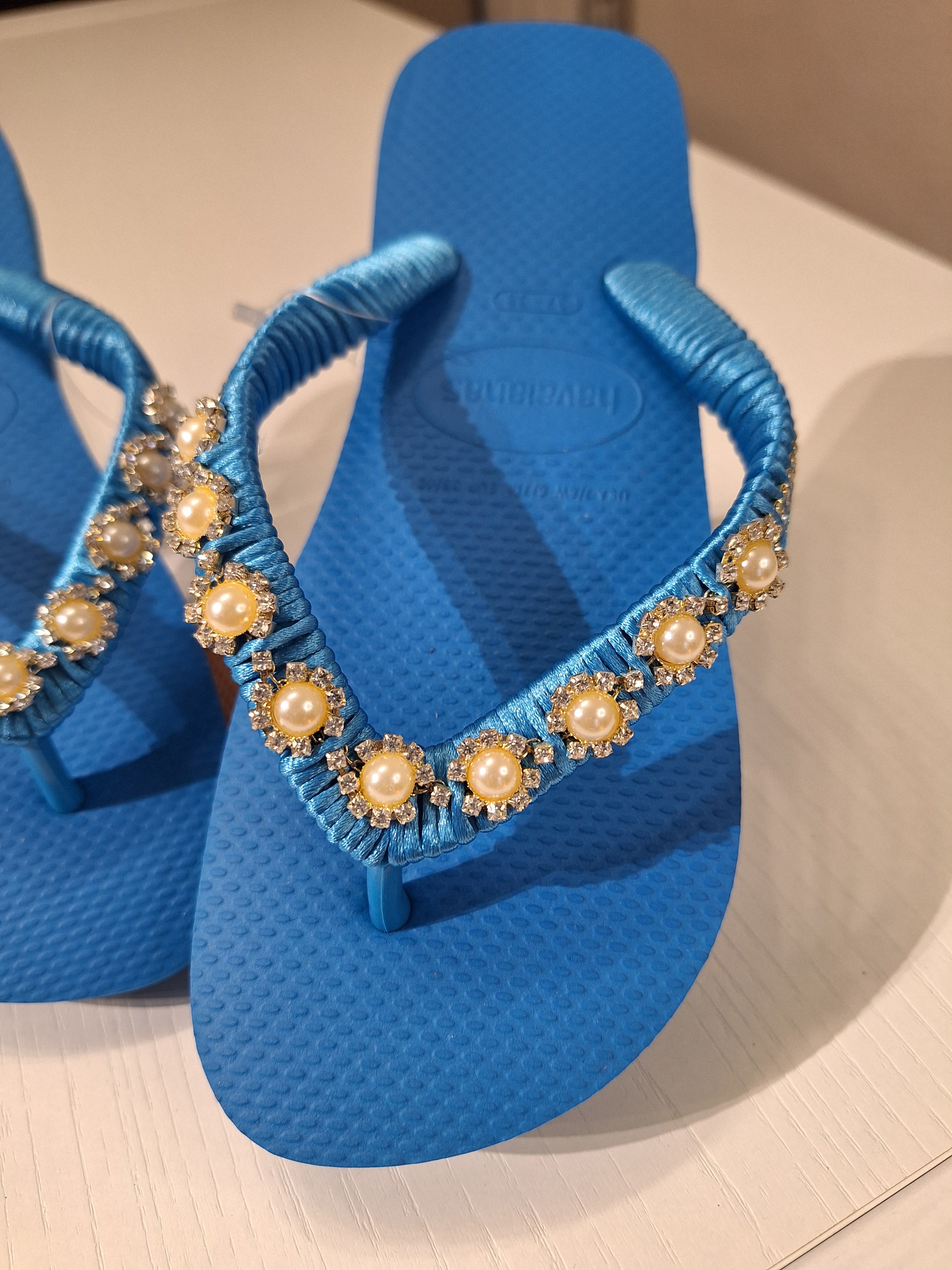 Chanclas Strass y Cinta de Perlas