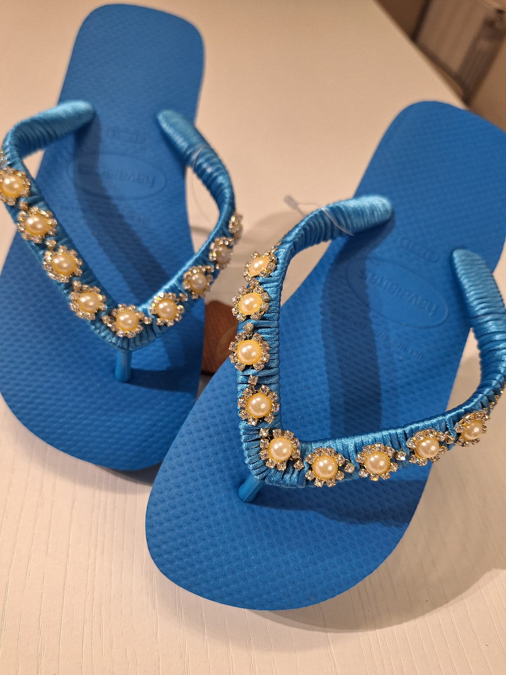 Chanclas Strass y Cinta de Perlas