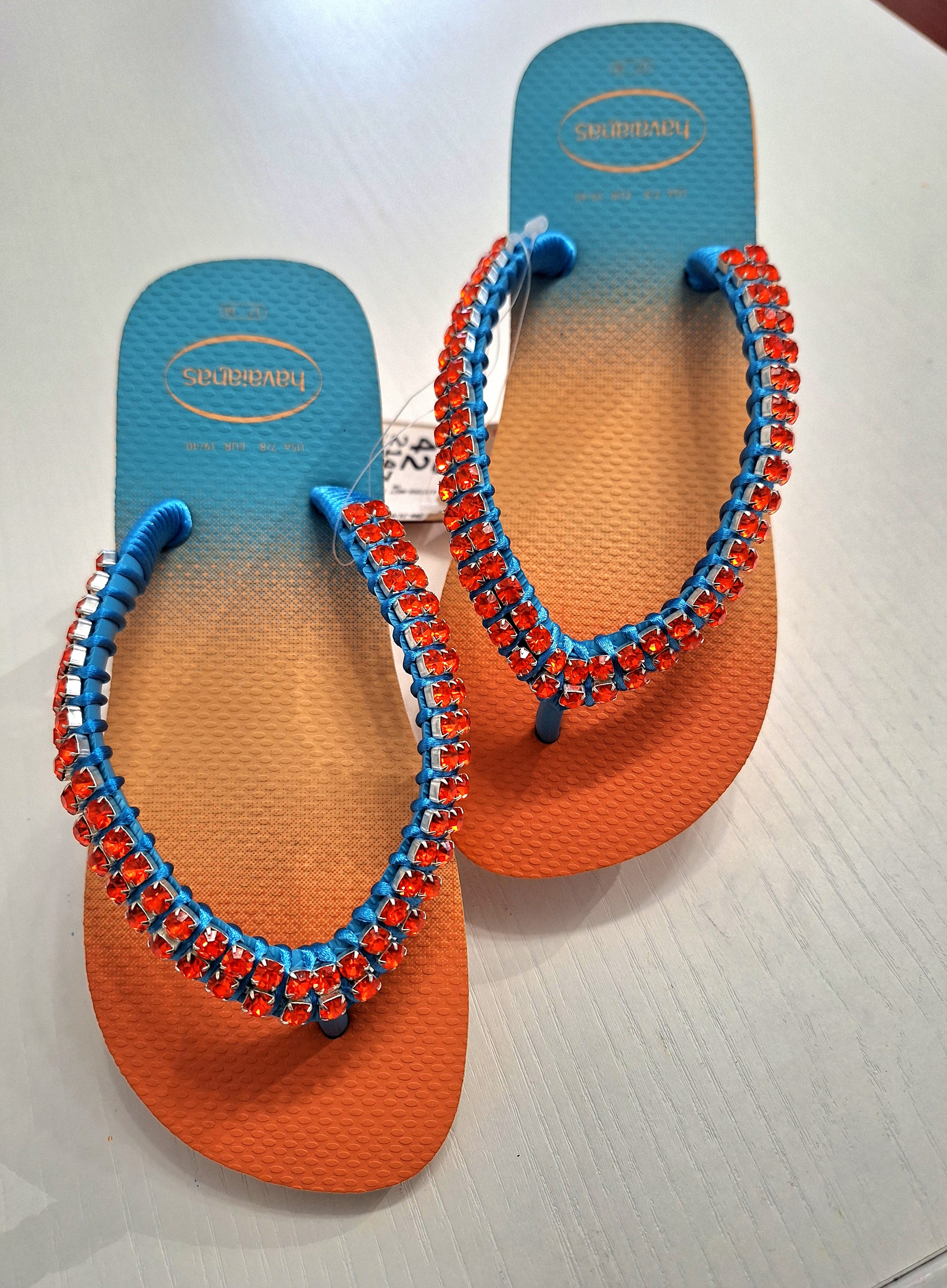 Chanclas Strass Naranja Sunset Vibes