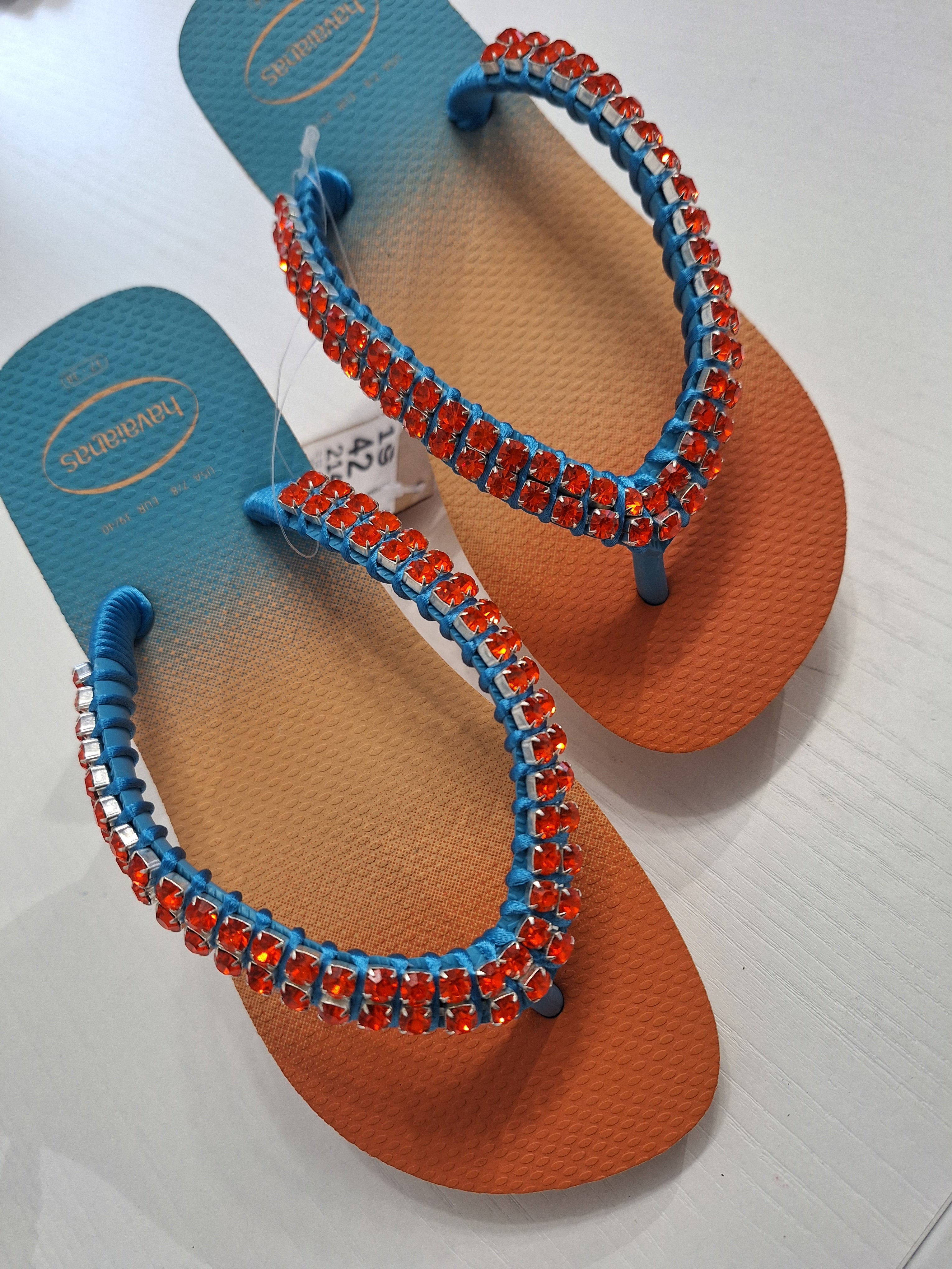 Chanclas Strass Naranja Sunset Vibes