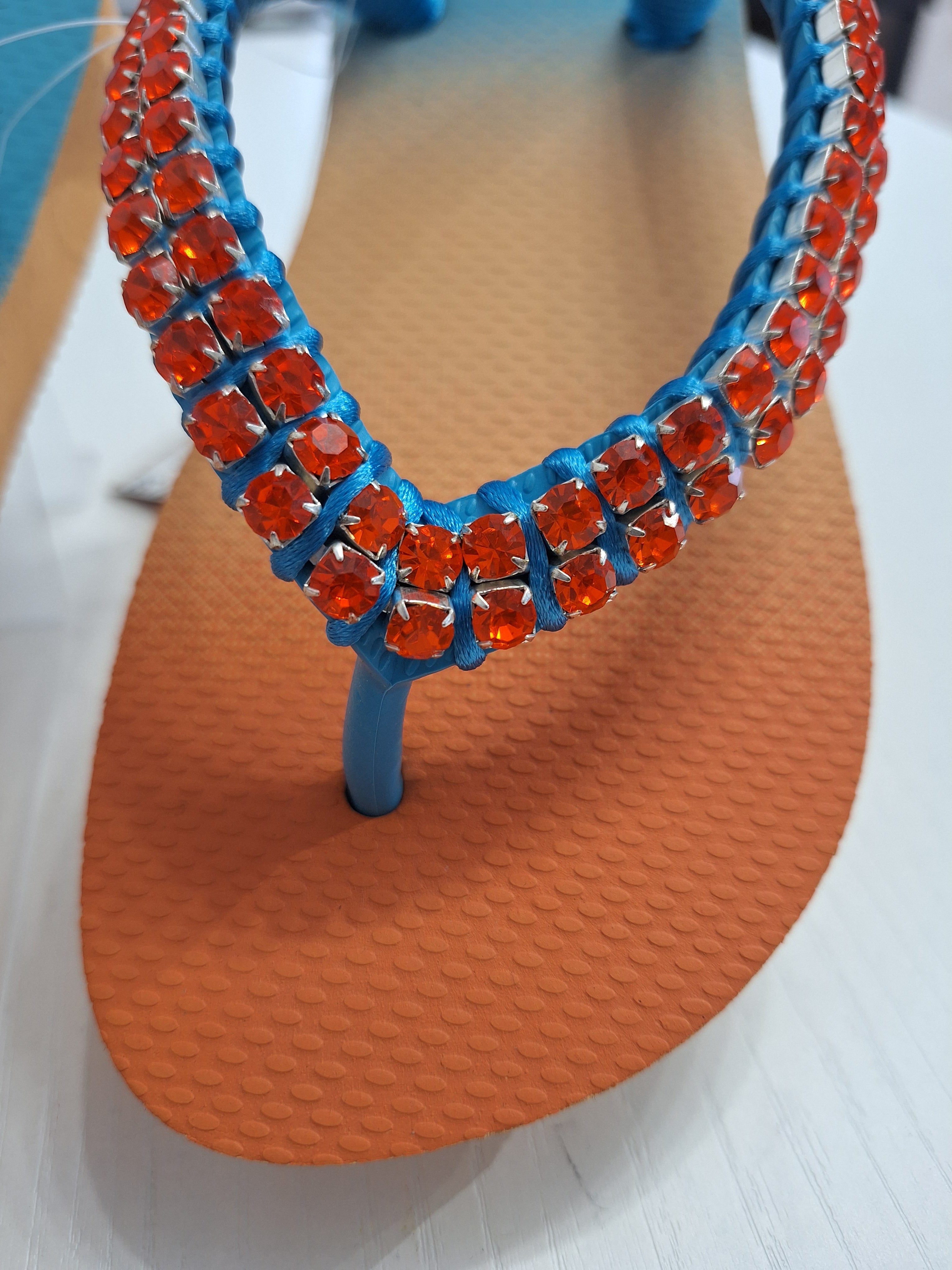 Chanclas Strass Naranja Sunset Vibes