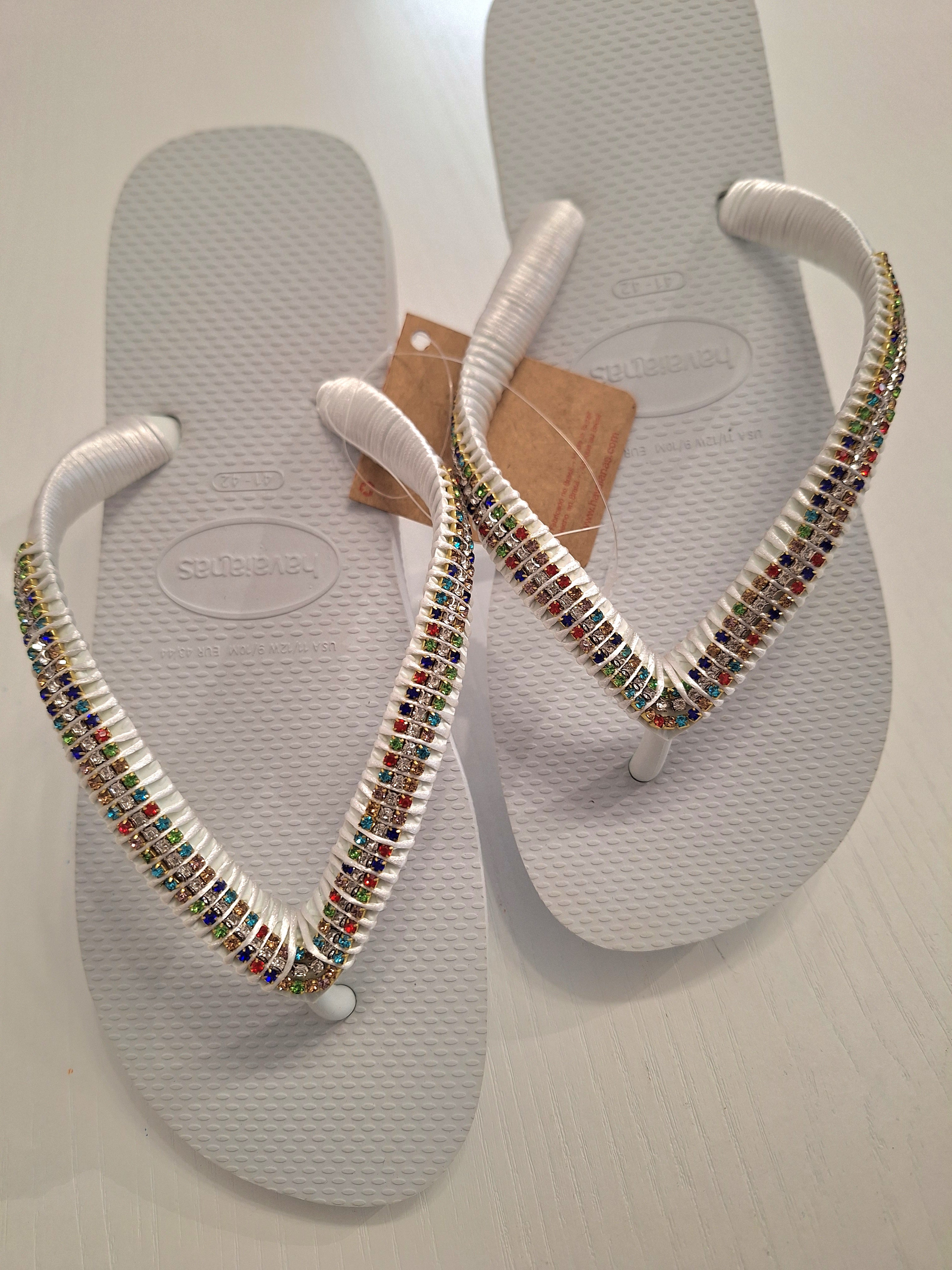 Chanclas strass multicolor