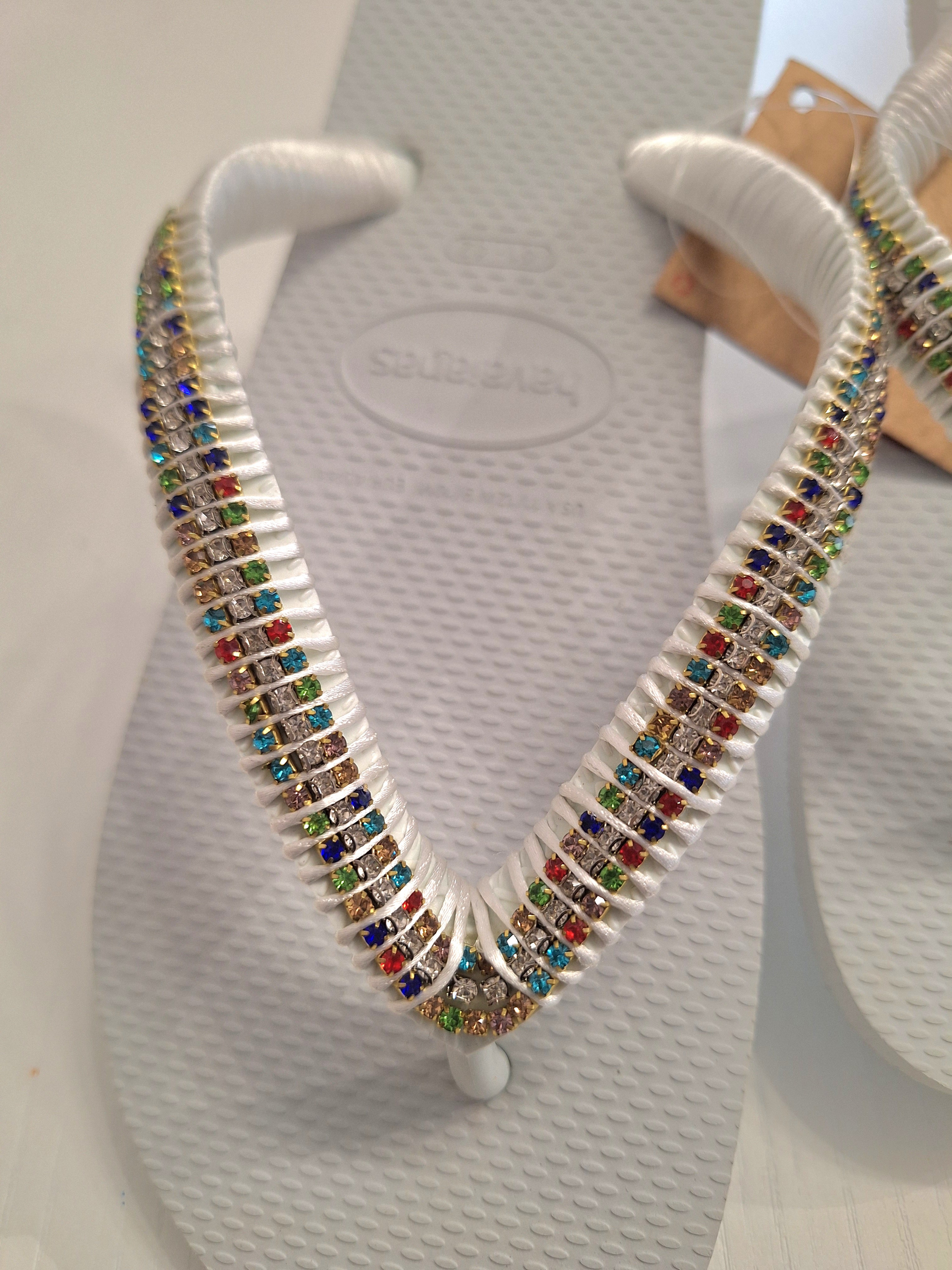 Chanclas strass multicolor