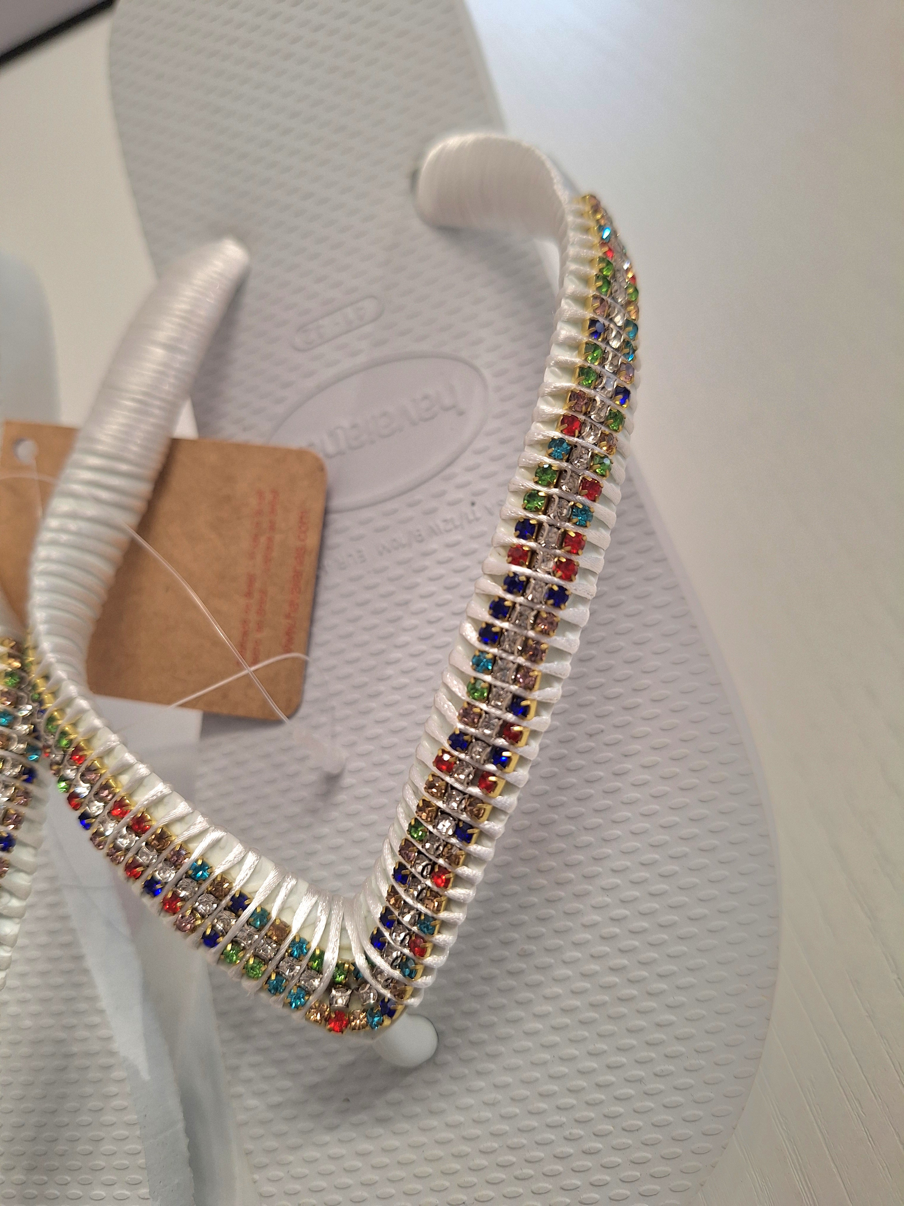 Chanclas strass multicolor