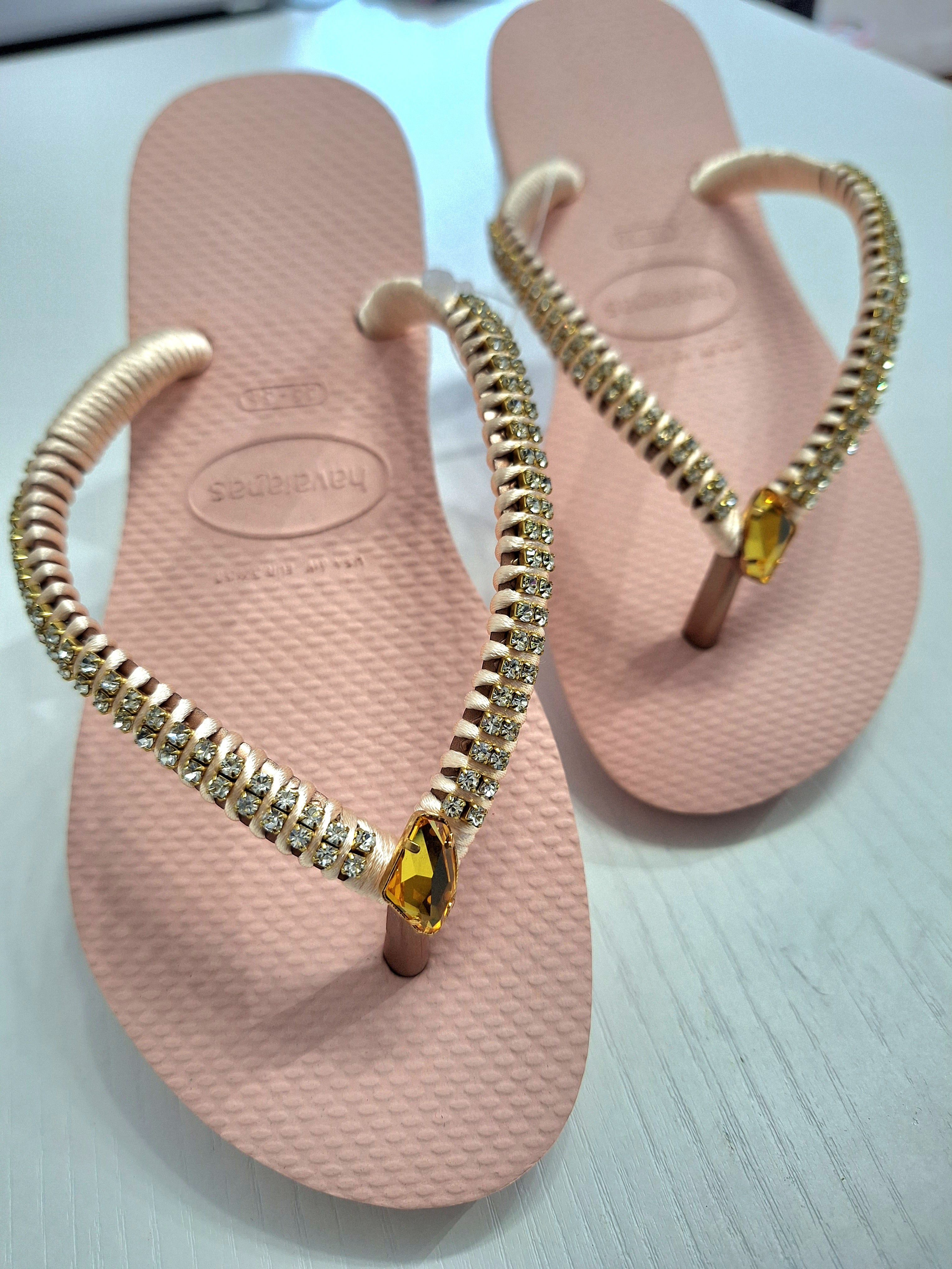 Chanclas Strass y Fancy Stone Swarovski Galactic Satin Sunflower