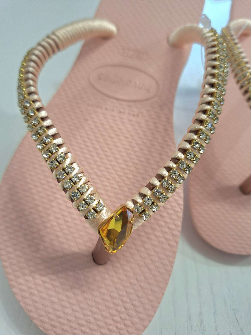 Chanclas Strass y Fancy Stone Swarovski Galactic Satin Sunflower