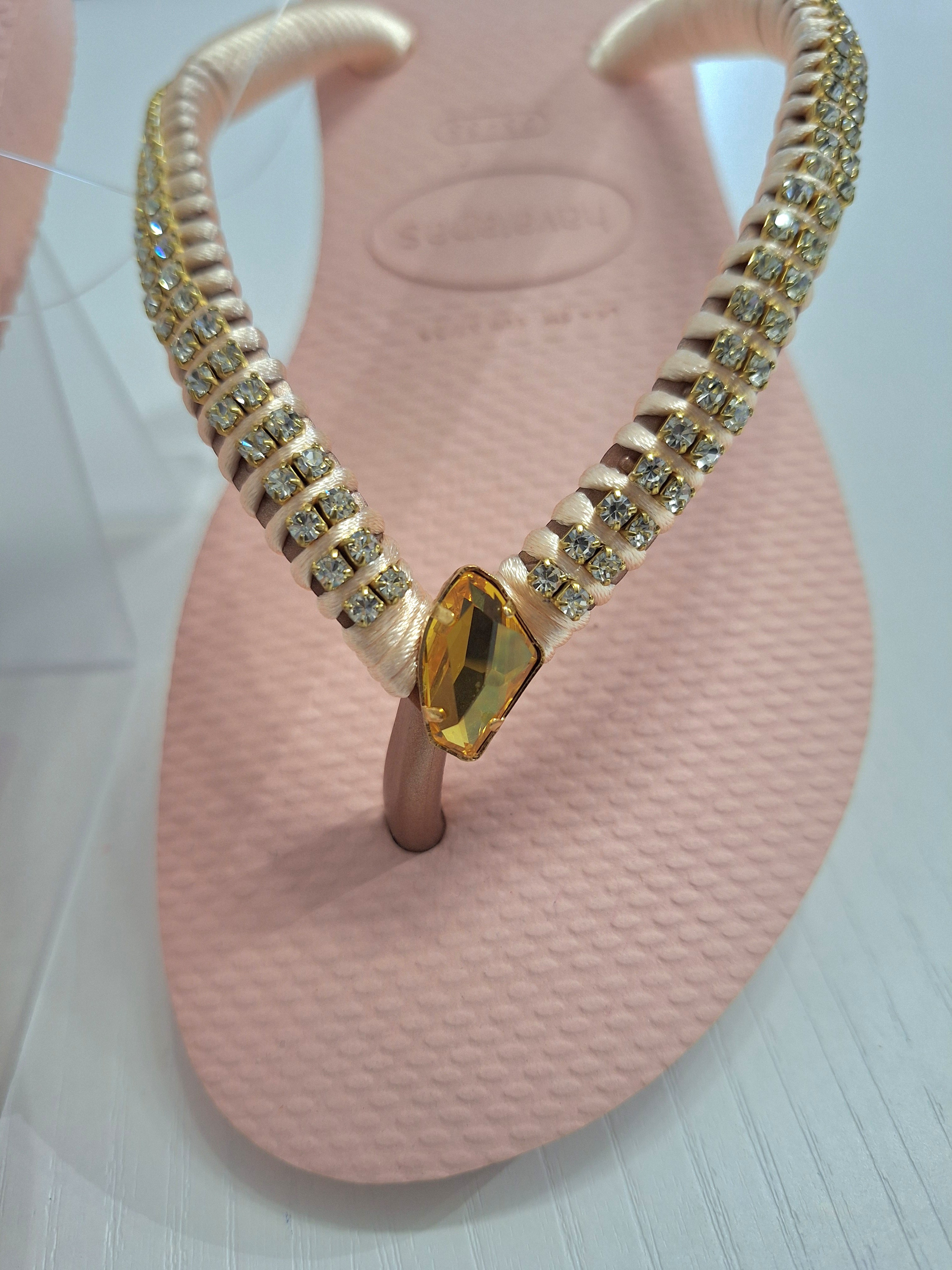 Chanclas Strass y Fancy Stone Swarovski Galactic Satin Sunflower