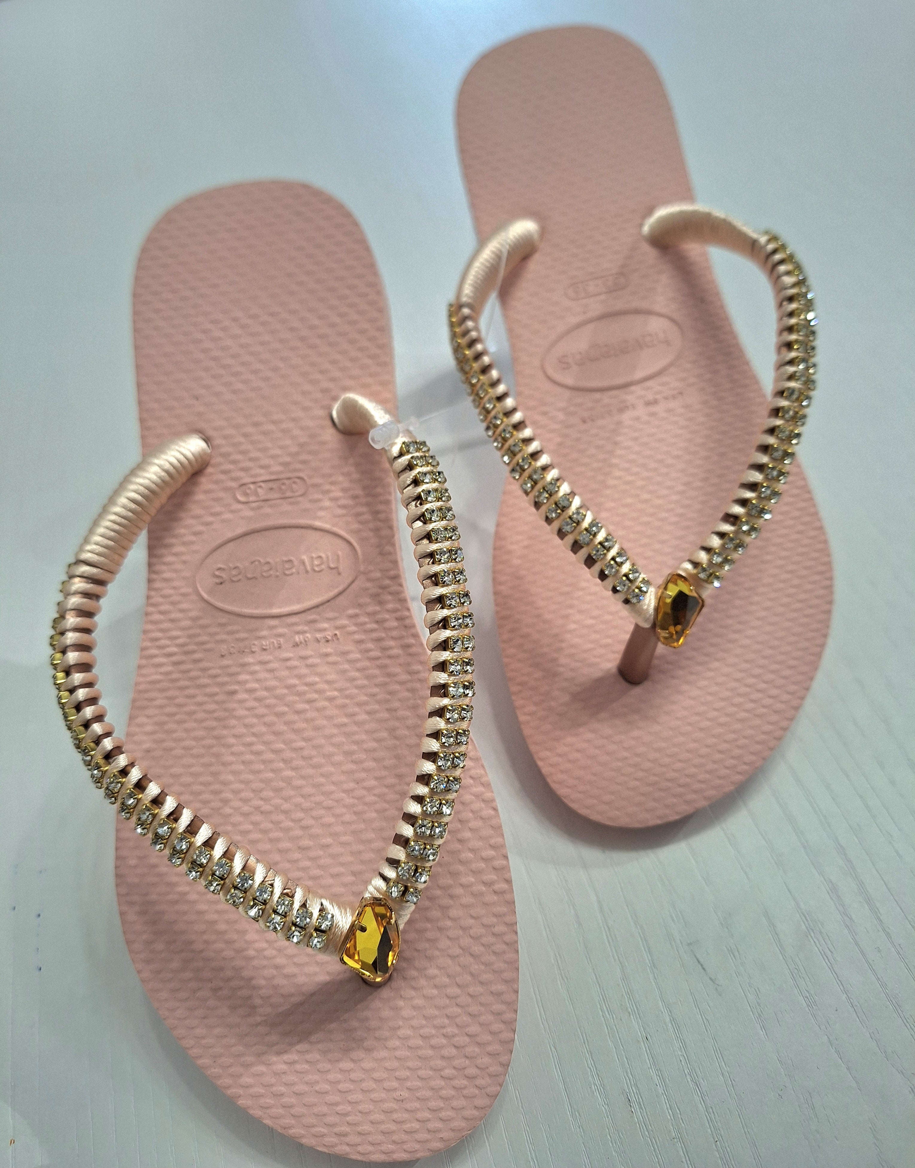 Chanclas Strass y Fancy Stone Swarovski Galactic Satin Sunflower