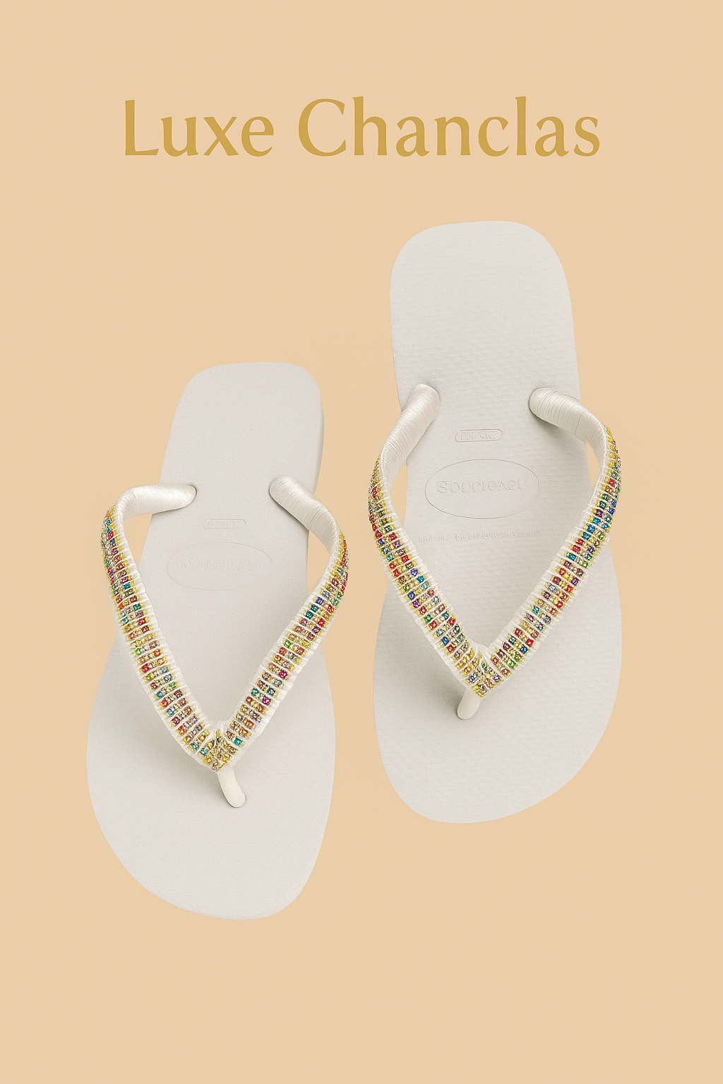 Chanclas strass multicolor