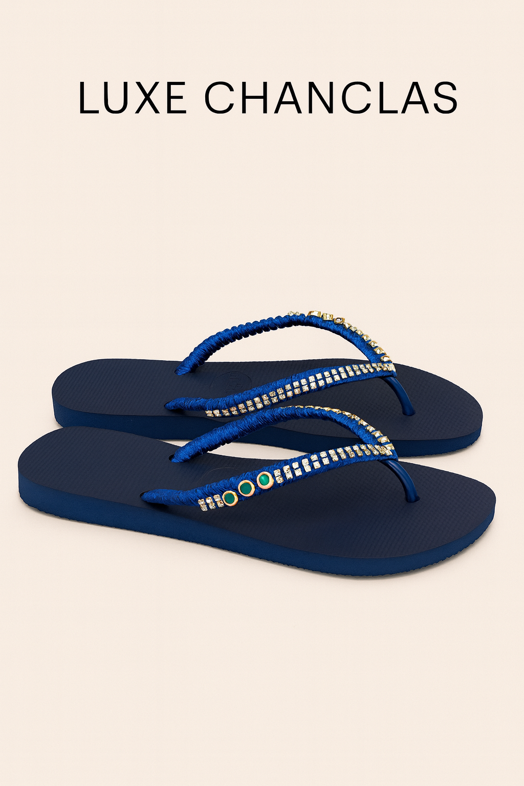 Chanclas Strass y Pasador Swarovski Verde