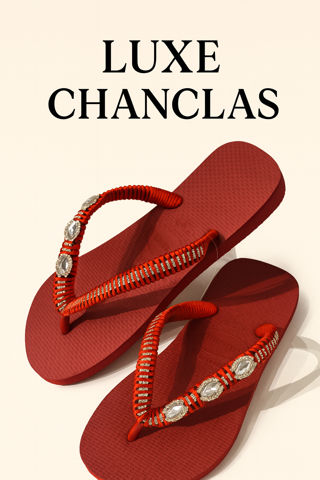 Chanclas Strass y Cinta de Cristales Navette