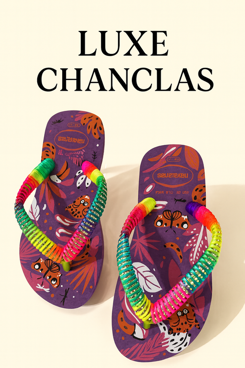 Chanclas infantiles Strass Dark Purple/Lemon