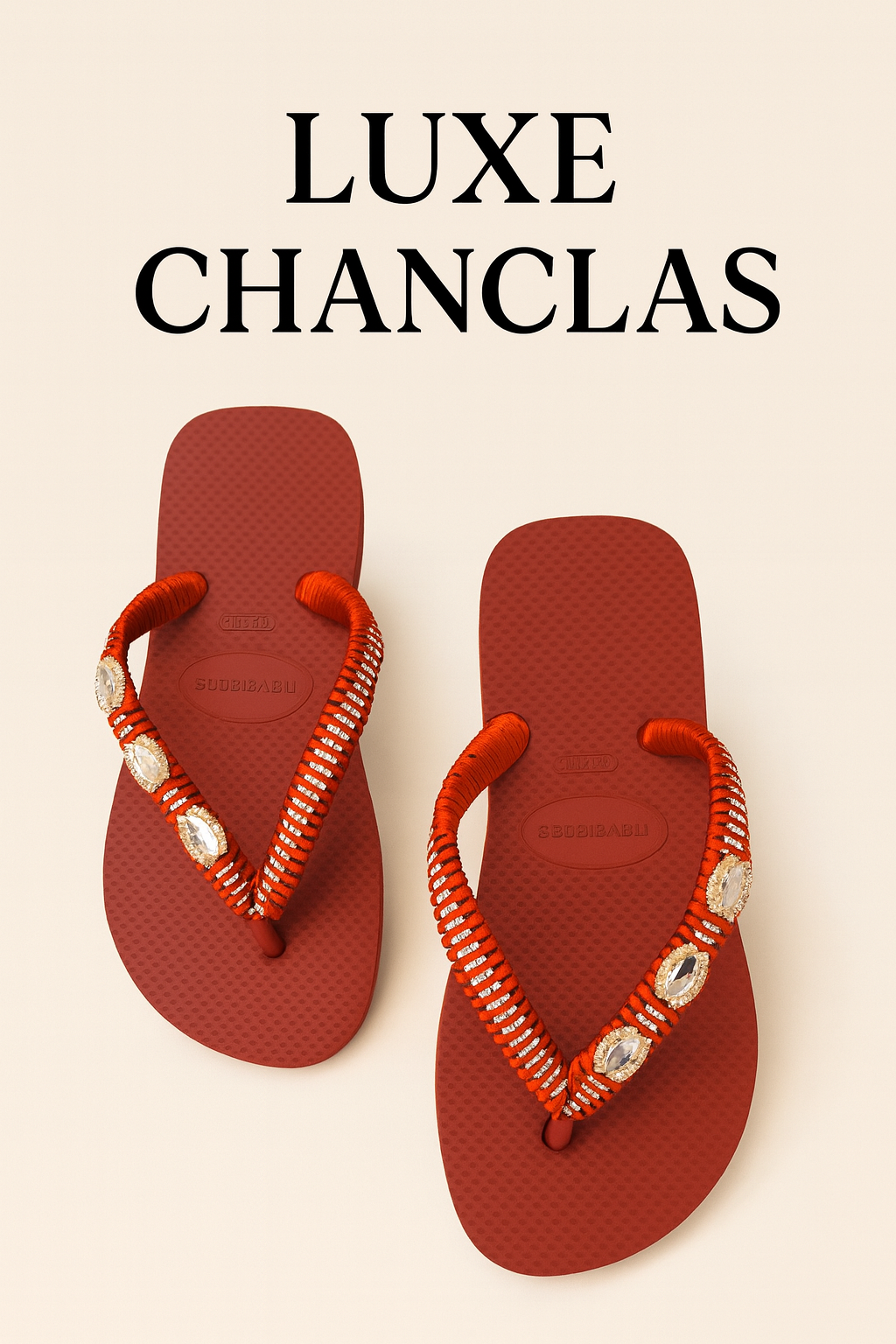 Chanclas Strass y Cinta de Cristales Navette