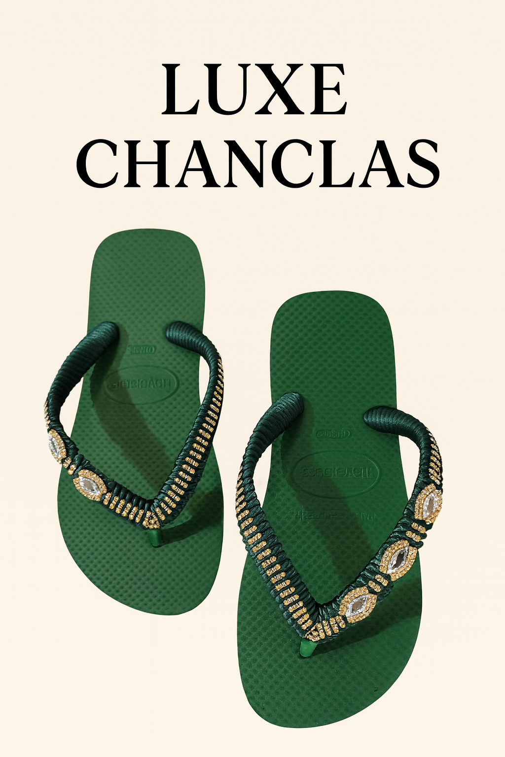 Chanclas Strass y Cinta de Cristales Navette